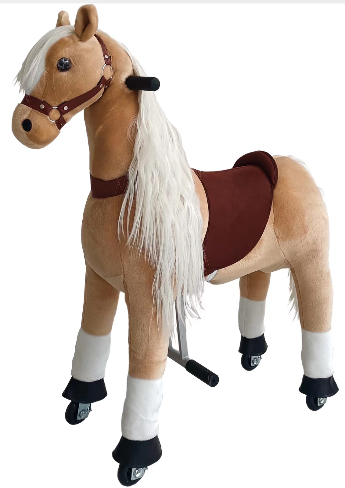 Ride on Horse Toy With Wheels For Kids Light Brown