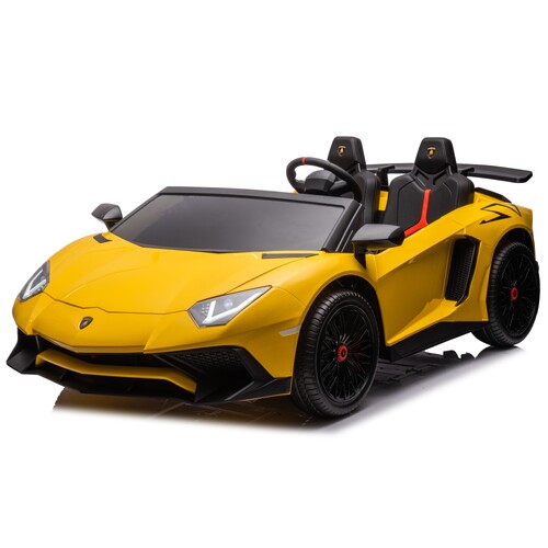 Official Licensed 24V XL Lamborghini Aventador SV Ride-On Car for Kids - Yellow