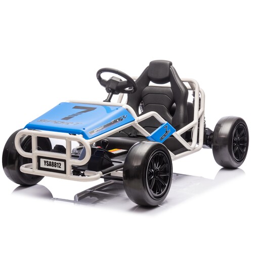 24V UTV Velocity Road Cart Ride-On Car for Kids - Blue