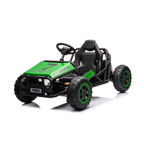 24V UTV Velocity Road Cart Ride-On Car for Kids - Green