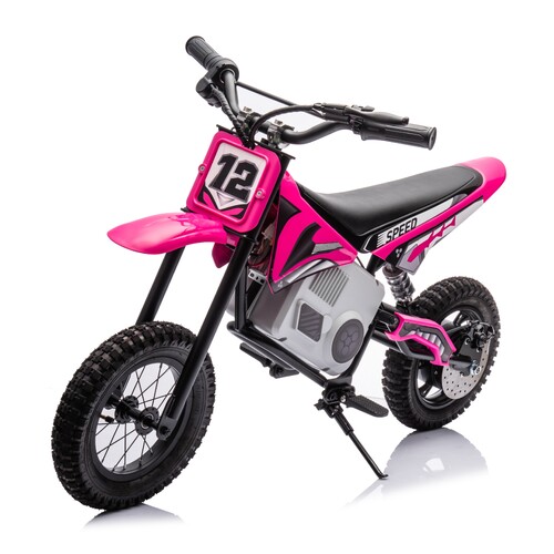 24V Dirt Bike - Single Rider Electric Motorcycle for Kids - Pink