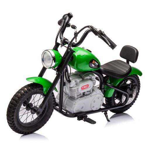 24V Cruiser Bike - Single Rider Electric Motorcycle for Kids - Green - Pre-Order ETA 13 October 2024