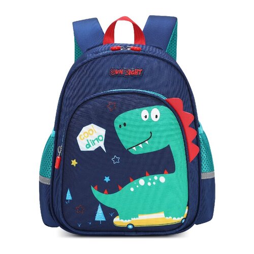 Dinosaur Design Toddler Backpack - Mini Travel Bag for Kids, Ideal for Travel or School - Navy Blue