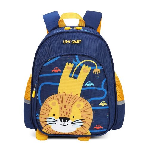 Lion Design Toddler Backpack - Mini Travel Bag for Kids, Ideal for Travel or School - Navy Blue