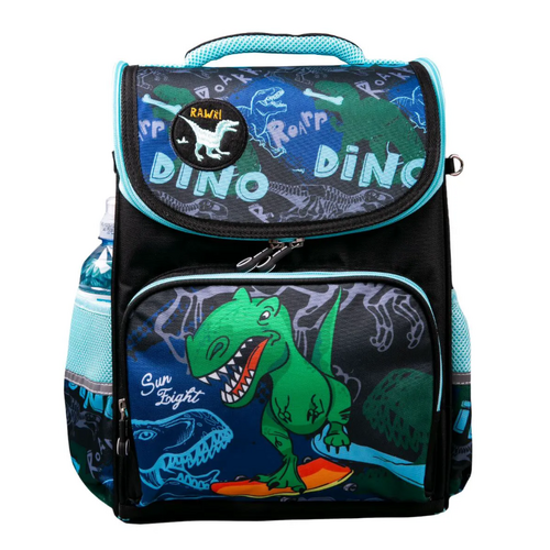 Dinosaur Design Kids Backpack - Mini Travel Bag for School and Adventures - Black