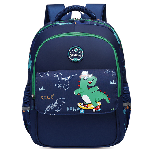 Dinosaur Kids Backpack - Mini Travel Bag for School and Outdoor Fun - Navy Blue