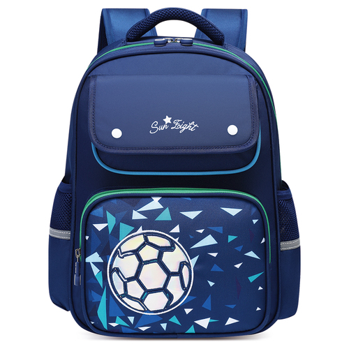 Football Design Kids Backpack - Mini Travel Bag for School and Sports - Navy Blue