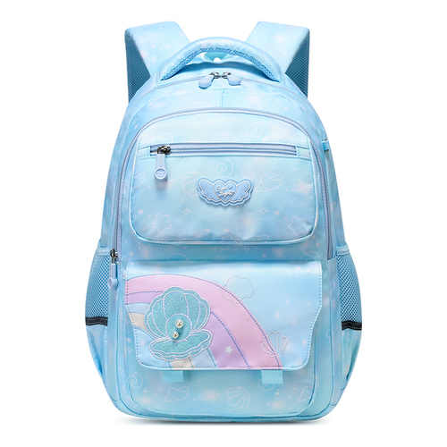 Kids Backpack with Pearl Shell Design - Mini Travel Bag for School and Everyday Use - Blue