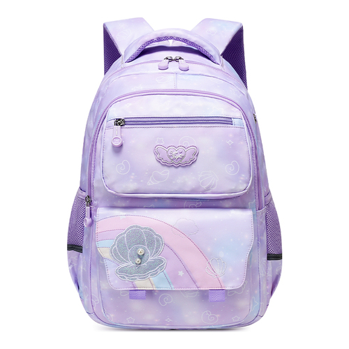 Kids Backpack with Pearl Shell Design - Mini Travel Bag for School and Everyday Use - Purple