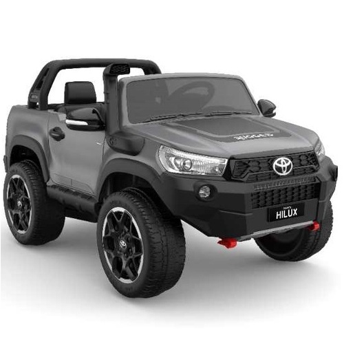 Toyota Hilux Rugged, 4x4 4WD Ute Licensed Electric Ride On Toy for Kids - Grey