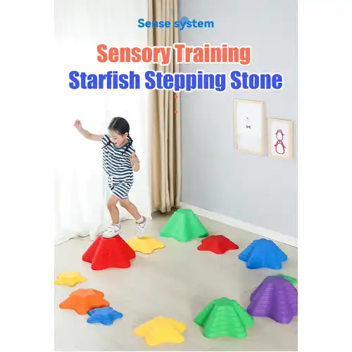 Multi-Colour Anti-Slip Starfish Stepping Stones for Kids Play- 9 Piece Set