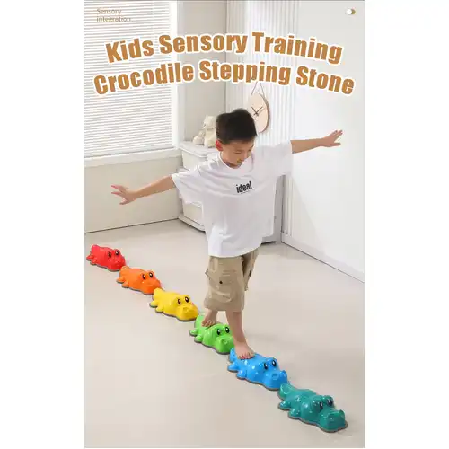 Multi-Colour Anti-Slip Crocodile Stepping Stones for Kids Play