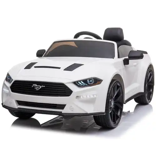 12V Licensed Mustang kids ride on car - White