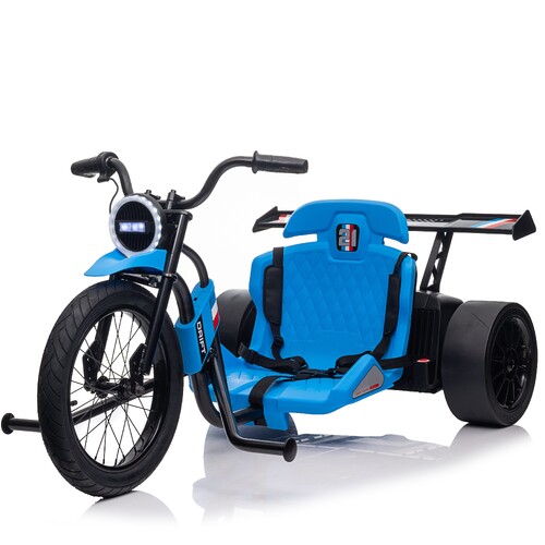 24V Drift Trike - Single Rider Electric Tricycle for Kids - Blue