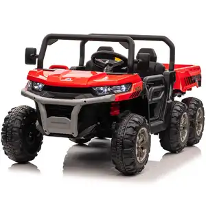 24V Ride-On Construction Truck with Electric Tipping Bed - Red