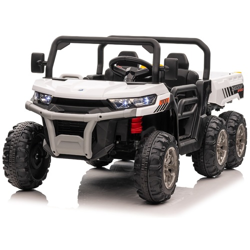 24V Ride-On Construction Truck with Electric Tipping Bed - White - Pre-Order ETA 22 June 2024